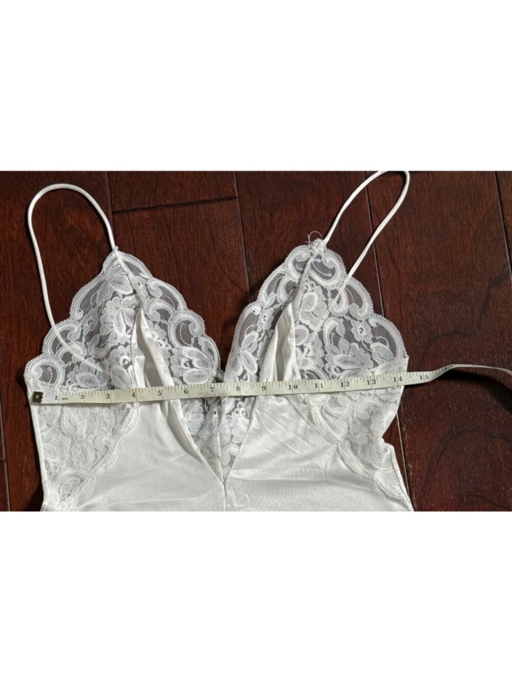 Vintage Slip Interludes by CIRA White Lace Satin Teddy Bodysuit Lingerie Medium - Picture 11 of 16